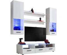 Extreme Furniture - Parete Attrezzata Lead, (LxAxP): 200 x ~195 x 45, Carcassa in Bianco Opaco,
