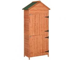 Miozzi - Casetta Box Da Giardino 84x51x188 Cm In Legno Naturale