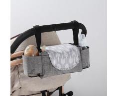 Borsa portaoggetti per passeggino - Grande capacità 11 litri - Per accessori per bambini - Con 2