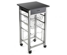 Versa - Leicester Carrello da cucina e Portabottiglie con ruote, cassetti e portabottiglie,