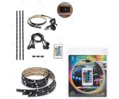 KIT TV STRISCIA STRIP LED USB RGB PER RETROILLUMINAZIONE TV 4x50cm 2MT SMD-5050