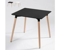 Tavolo quadrato design scandinavo cucina sala da pranzo legno 80x80cm Wooden | Nero