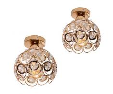 2 PCS Moderne Plafoniera Creativo Lampada da Soffitto Cristallo Risparmio Energetico E27 Camera da