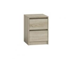 Hucoco - IRIS T2 - Comodino 2 cassetti stile moderno - 55x43x40 cm - Comodino - Mobiletto - Aspetto