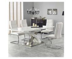 Garnero Arredamenti - Tavolo allungabile iride Gihome ® bianco con vetro design moderno cucina