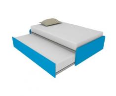 864R - Letto cameretta 120x190 1piazza e mezza con secondo letto estraibile e testate