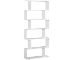 Homcom - Libreria di Design Mobili Ufficio Scaffale in Legno 80x24x191cm Bianco Opaco