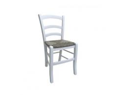 Sedia classica in legno, per sala da pranzo, cucina o salotto, Made in Italy, cm 46x42h87, colore