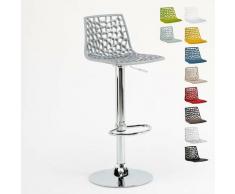 Sgabello Grand Soleil SPIDER per bar cucina alto fisso girevole regolabile poggiapiedi | Grigio