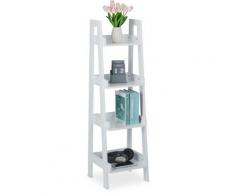 Scaffale a Scala, 4 Mensole, Mobile da Bagno, Cucina, Libreria Bassa, per Piante, hlp: 112x33x30