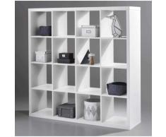 Libreria divisorio moderna scaffale per ufficio 16 vani cubi 147x147x38 bianca
