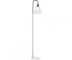 Lampada da Terra Moderna Paralume in Filo Metallico Palo in Metallo e Base in Marmo ?25x152cm Nero