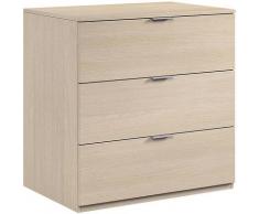 Cassettiera a 3 Cassetti 77x38x80cm Rovere