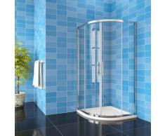 185 cm Box Doccia Semicircolare Porte Scorrevoli Cristallo Temperato 6 mm Trasparente Anticalcare