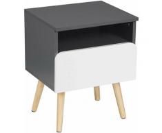 Comodino con Cassetti e Vano in Legno Design Scandinavo Vari Colori colore: Grigio