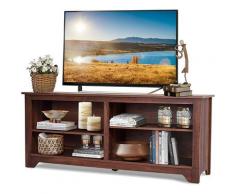 Goplus - Mobile Porta tv per Soggiorno, Armadietto per tv con Ampio Spazio di Archiviazione,
