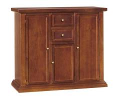 Credenza 3 porte 2 cassetti Classica tinta noce 100 X 40 X 88 - Mobili 2g
