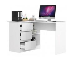 Abamihome - Scrivania Moderna, Salvaspazio, Ufficio, Scrivania con Cassettiera, 125x77x85 - Colore: