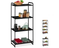Scaffale in Metallo, con Ripiani, Dispensa per Cucina & Ripostiglio, Universale, HLP 124,5x58x34,