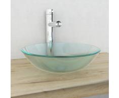 Lavabo da bagno in Vetro Temprato Rotondo Elegante vari colori colore : Smerigliato