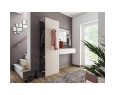 Armadio Terra 3pz pannello specchio guardaroba consolle 6paia Creme-Grafite