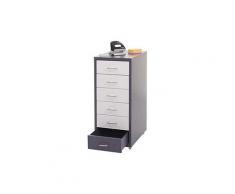 Cassettiera armadietto per Ufficio con Ruote e 6 cassetti verniciato a polvere colore : BIANCO e
