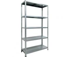 Scaffale in Metallo 5 Ripiani 100x40x187 cm Ettore Zincato