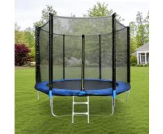 Set di Trampolino da Esterno ø 305 cm per Bambini ed Adulti, Giochi da Giardino con Copertura