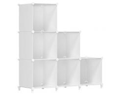 Scaffale a 6 cubi Scaffale portaoggetti Scaffale a cubo Scaffale a parete in plastica fai-da-te