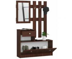 Abamihome - Mobile Ingresso con Specchio, Scarpiera da Ingresso Salvaspazio, 90 x70/100x 26