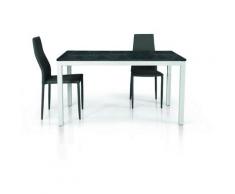 Fashion Commerce - Tavolo in legno nobilitato finitura marmo allungabile 160x90 cm - 220x90 cm