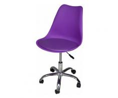Sedia da ufficio girevole, sedia da scrivania viola con rotelle mod. sally