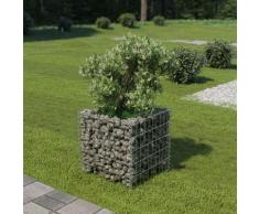 Gabbione Letto Rialzato in Acciaio Zincato 50x50x50 cm Vidaxl Argento