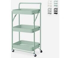 Ahd Amazing Home Design - Carrello cucina pieghevole portavivande 3 ripiani maniglia ruote Pikas