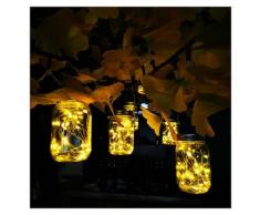 Luce solare da giardino per esterni - Lanterna solare a 30 LED, 4 lampade impermeabili in vaso di