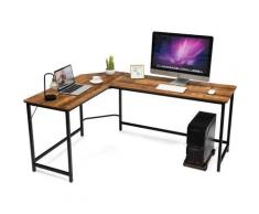 Scrivania Angolare in Legno e Ferro, Scrivania Porta pc con Porta cpu, Scrivania Salvaspazio Ideale