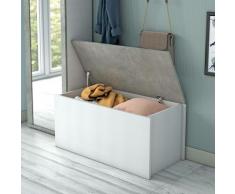 Baule multiuso, 100% Made in Italy, Capiente box contenitore, Moderna cassapanca, cm 90x45h45,