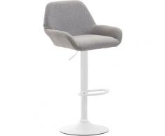 Sgabello Braga in tessuto Grigio Metallo bianco opaco