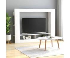 Hommoo - Mobile TV Bianco 152x22x113 cm in Truciolato VD47148