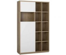 Composad - Libreria Alta in legno Rovere con ante scorrevoli da ufficio arredamento interno h 198 cm