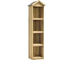 Capanno Attrezzi da Giardino 36x36x163cm in Pino Impregnato VD27517 - Hommoo
