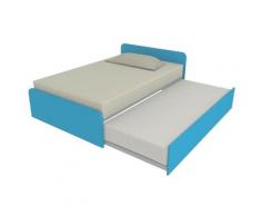 864R - Letto cameretta 120x190 1piazza e mezza con secondo letto estraibile e testate