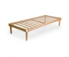 Rete a Doghe in legno di faggio Fissa Singola 110x190 H 32cm 100% Made in Italy - Qualydorm
