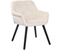 Sedia design Cassidy in velluto Crema Nero