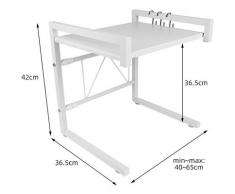 Wyctin - Scaffale da cucina regolabile, bianco, acciaio inox