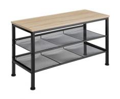 Scarpiera Derry 75,5 x 30,5 x 45,5 cm - Scarpiera con ripiani in reticolato, mensola portascarpe,