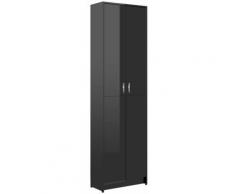 Armadio per Ingresso 55x25x189 cm in Truciolato Nero Lucido - Vidaxl