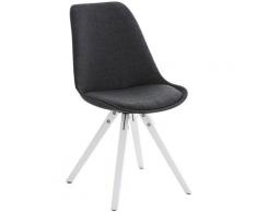 Sedia Pegleg Square in tessuto telaio bianco Grigio scuro