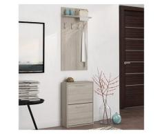 Mobile ingresso appendiabiti 54x211cm rovere design moderno salvaspazio COLTON