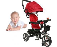 Bathrins - Triciclo , Bici, Passeggino con Maniglione, Pieghevole,con ruote in gomma silenziose,